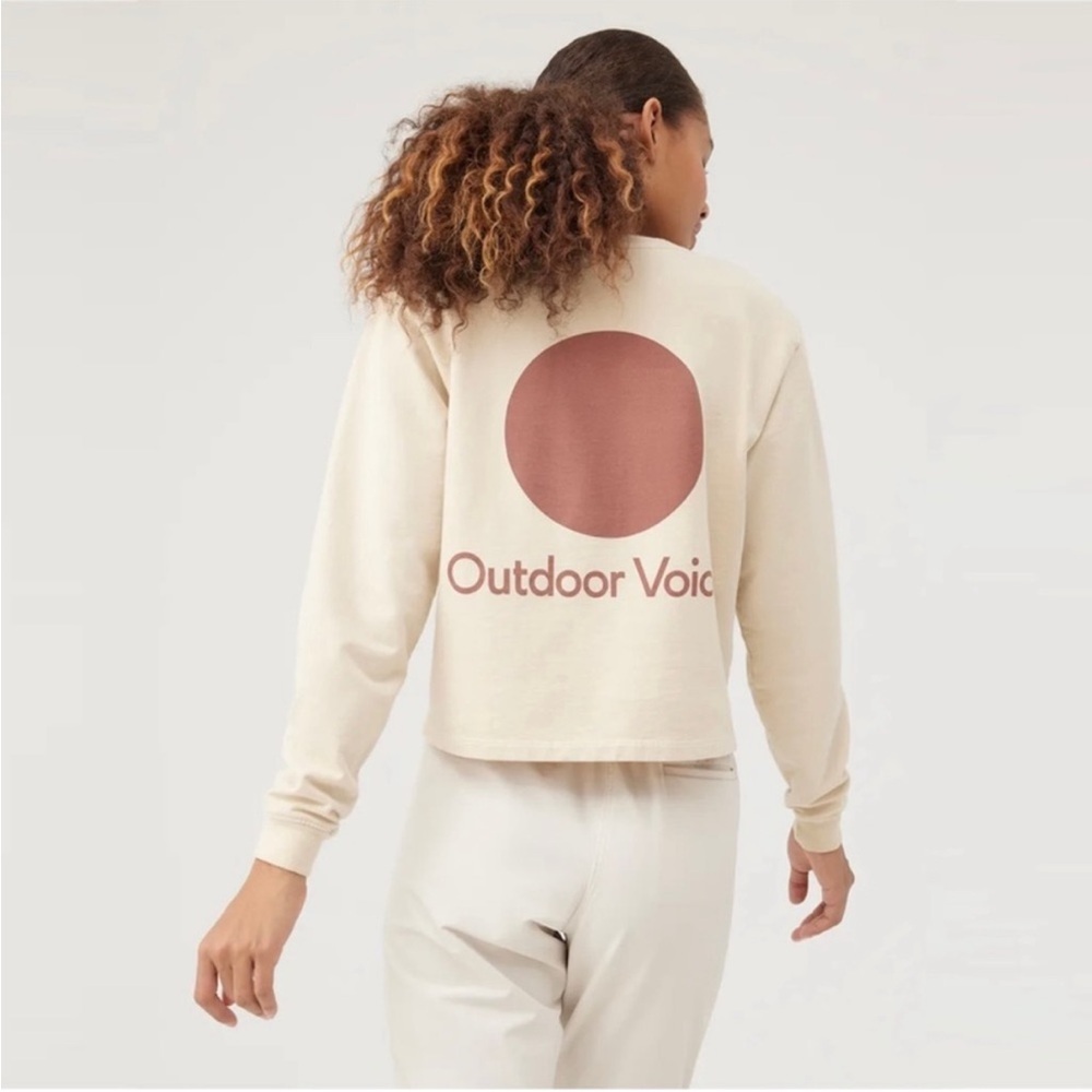 Outdoor Voices Circle Logo Cropped Sweatshirt